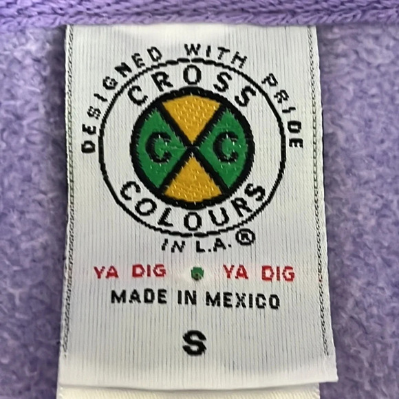 Cross Colours Black Lives Are Loved Cropped Sweatshirt in Lilac - Size Small - Picture 7 of 11